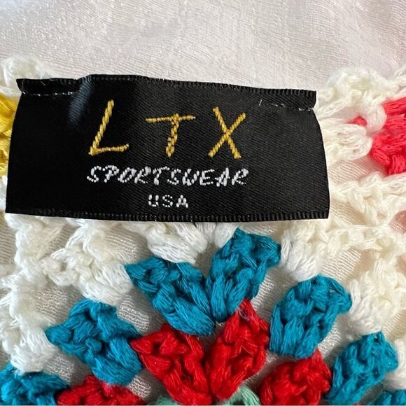 LTX Sportswear Gauze Granny Square Crochet Coverup - M - Picture 11 of 11